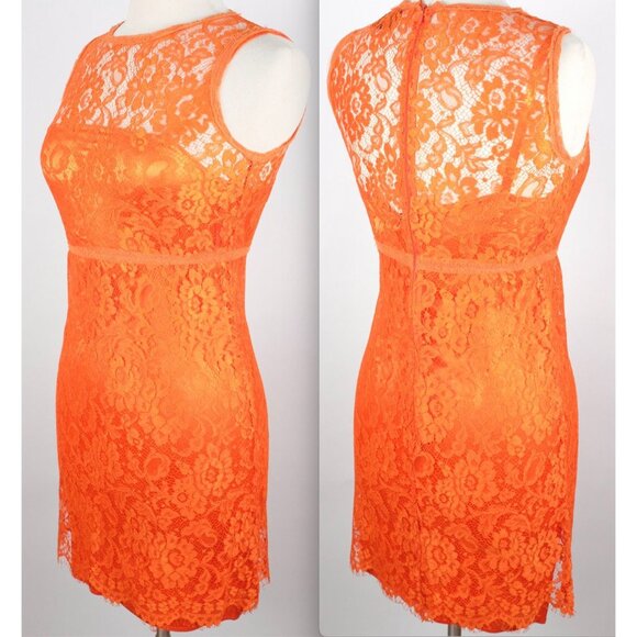 38 US 2 Dolce&Gabbana D&G dress lace slip orange - Picture 1 of 15